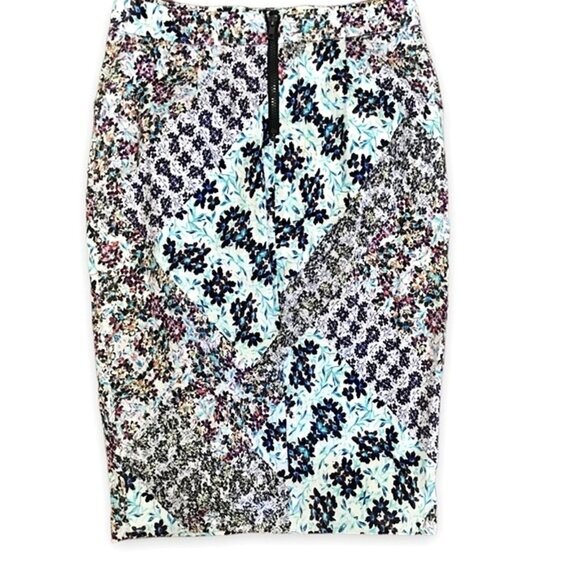 Anthropologie Sam & Lavi Floral Patchwork High Waisted Midi Pencil Skirt. Size S - Picture 3 of 11